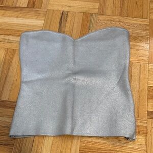 Zara Silver Strapless Top